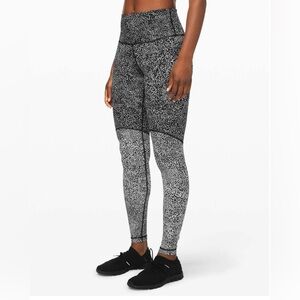 Lululemon Wunder Under Black and White Patterned High-Rise Legging